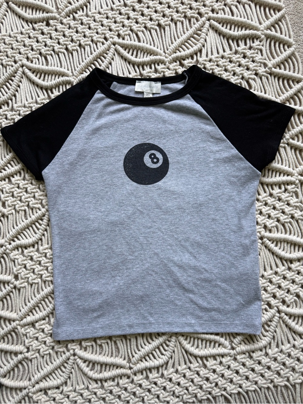 Honey & Sparkle Big Girls Raglan-Sleeve Color Block/Eight-Ball-Graphic T-Shirt
